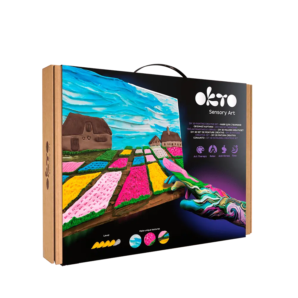 OBRAZY 3D Słynne arcydzieła DIY Zestaw kreatywny do malowania 3D „Klomby w Holandii” 11,8" x 15,7" cala 