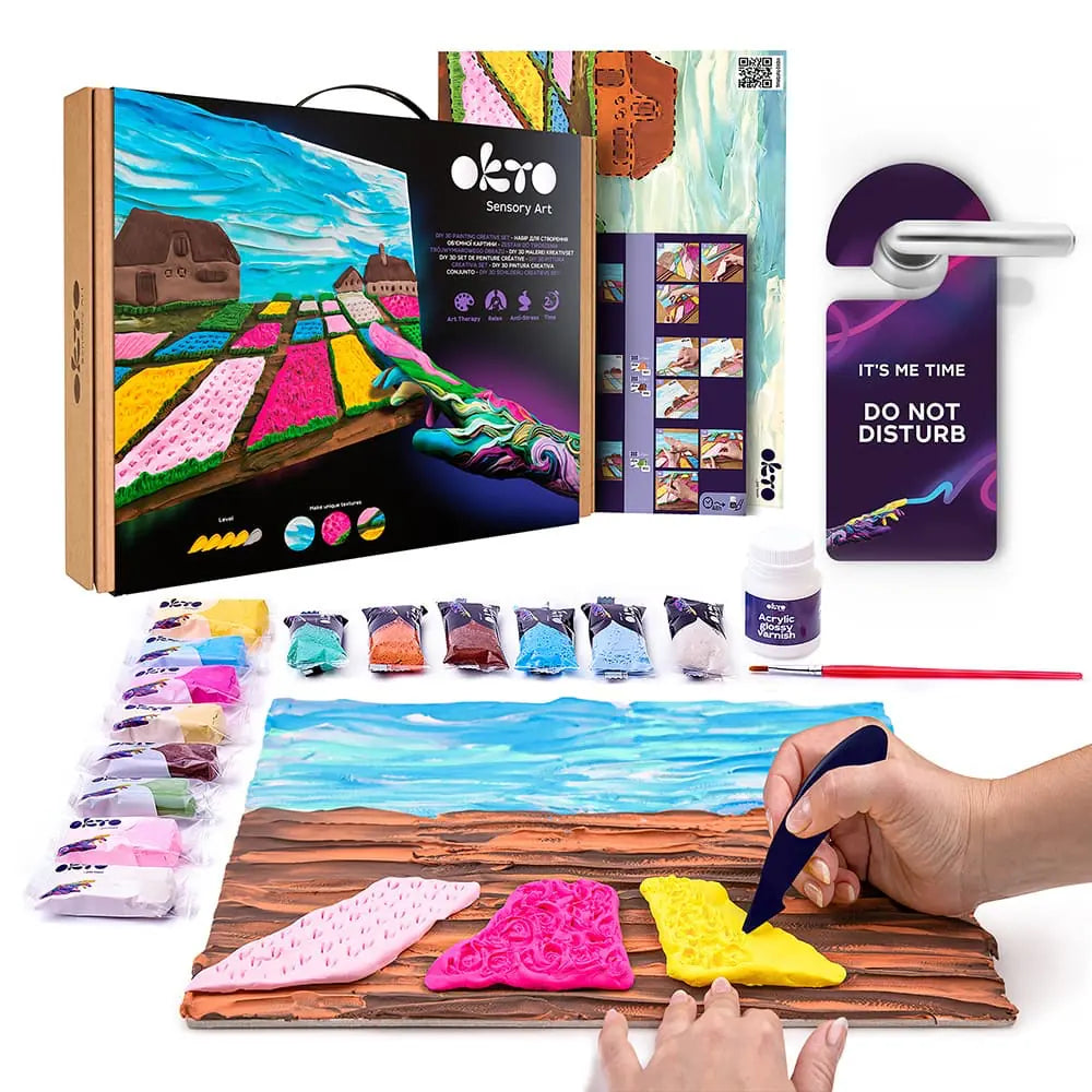 OBRAZY 3D Słynne arcydzieła DIY Zestaw kreatywny do malowania 3D „Klomby w Holandii” 11,8" x 15,7" cala 