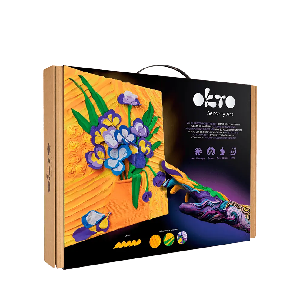 OBRAZY 3D Słynne arcydzieła DIY Zestaw kreatywny do malowania 3D „Irysy” 11,8" x 15,7" cala 