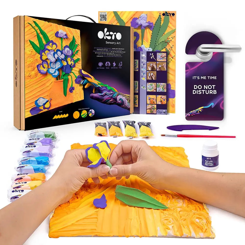 OBRAZY 3D Słynne arcydzieła DIY Zestaw kreatywny do malowania 3D „Irysy” 11,8" x 15,7" cala 