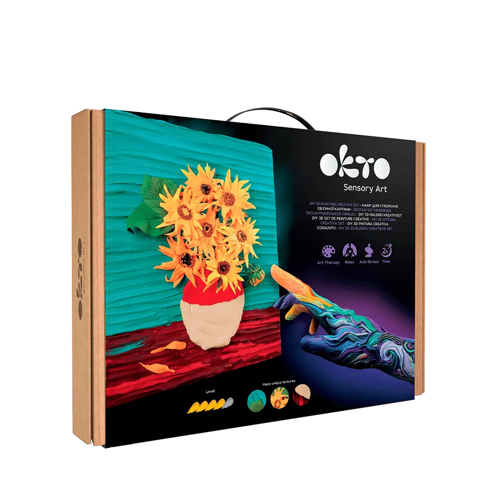 OBRAZY 3D Słynne arcydzieła DIY Zestaw kreatywny do malowania 3D „Słoneczniki” 11,8" x 15,7" cala 