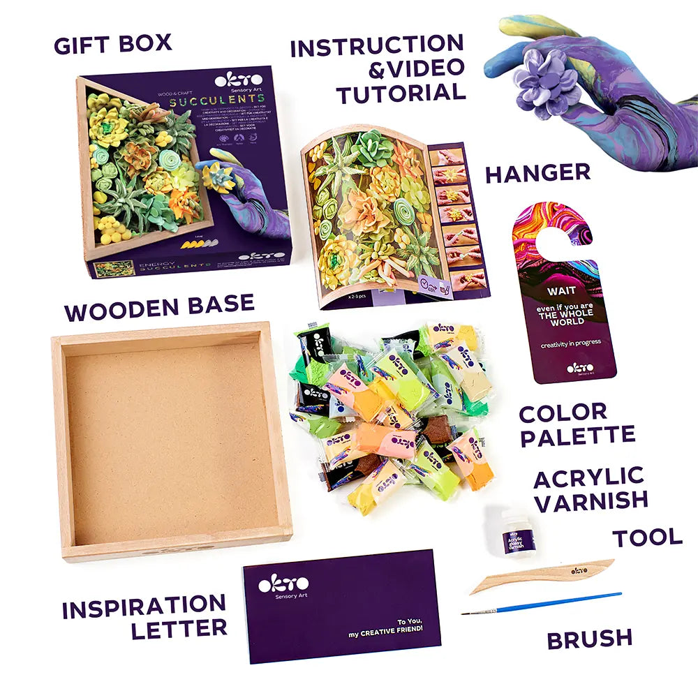 Zestaw Wood&amp;Craft DIY Sukulenty ENERGIA 8,3" x 8,3" cala 