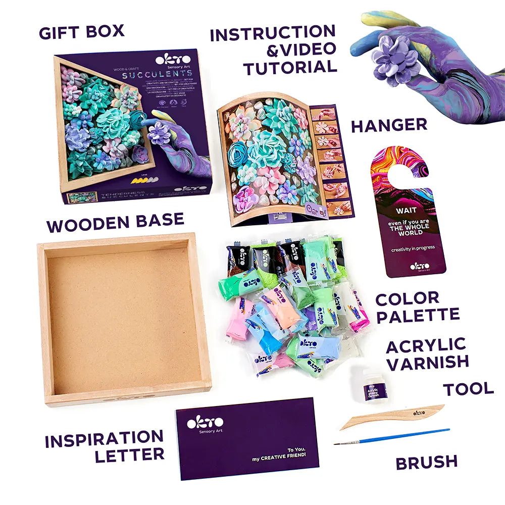 Zestaw Wood&amp;Craft DIY Sukulenty TENDERNESS 8,3" x 8,3" cala 