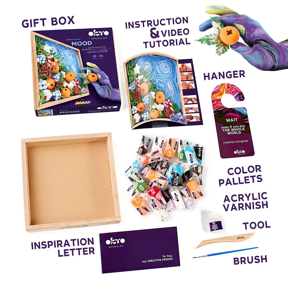 Zestaw Wood&amp;Craft DIY Mood TM OKTO Joy 8,3" x 8,3" cala 