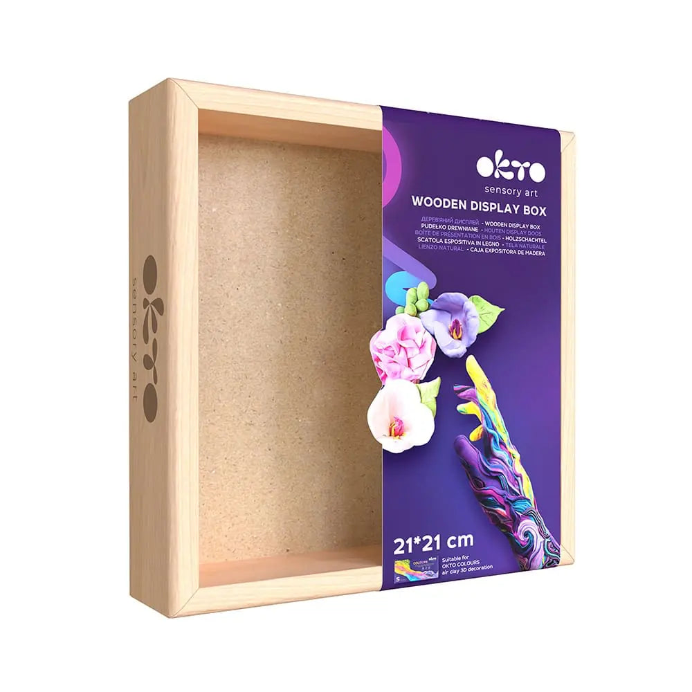 MATERIAŁY ARTYSTYCZNE Drewniane pudełko ekspozycyjne 8,3" x 8,3" cala 