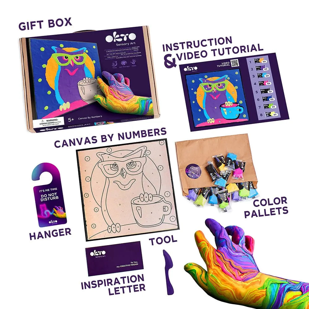 Kolorowanka z plasteliny według numerów ТМ ОКТО SOWA 11,8" x 11,8" cala 