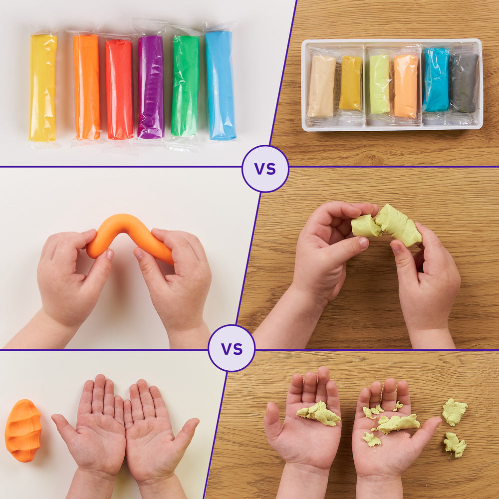 Materiały szkolne: Kolorowa masa plastyczna dla dzieci. Zestaw klasowy. 96 opakowań i 8 kolorów. 