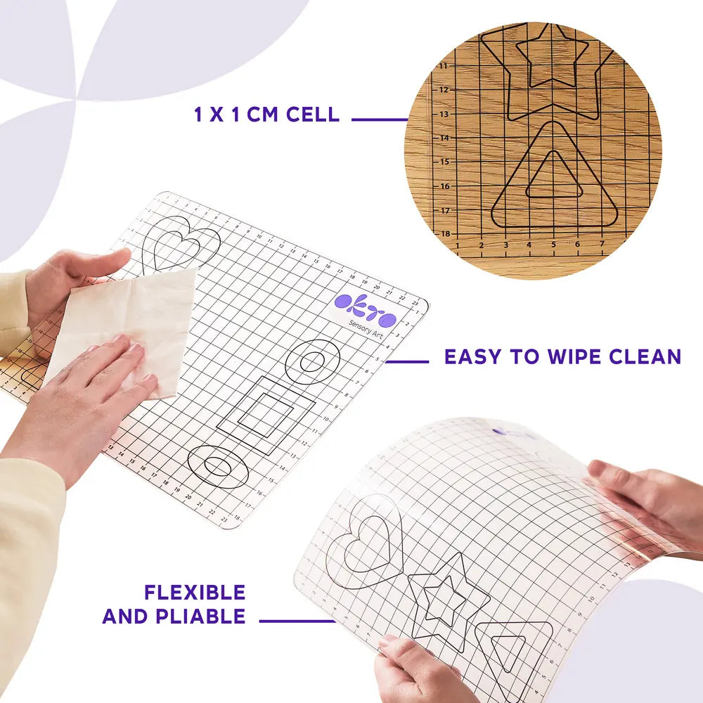 Zestaw narzędzi do plasteli i gliny (mata, 2 plastikowe narzędzia) 