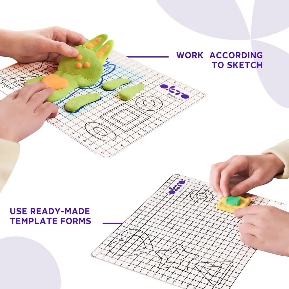 Zestaw narzędzi do plasteli i gliny (mata, 2 plastikowe narzędzia) 