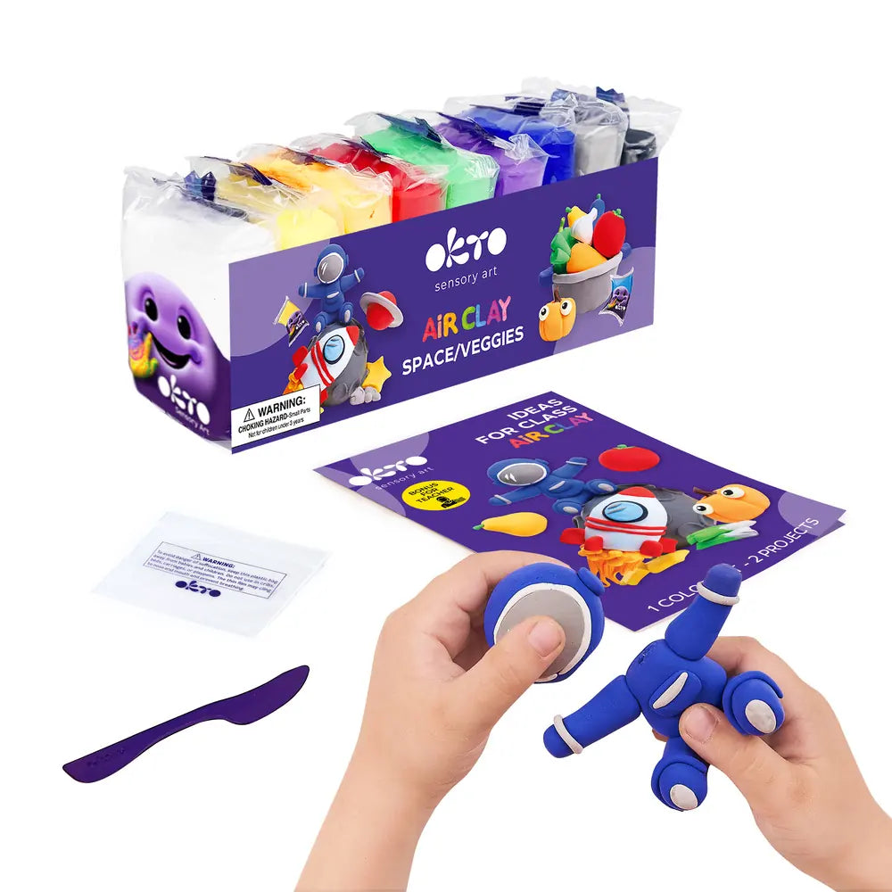 Przybory szkolne Zestaw gliny powietrznej Przybory szkolne ТМ ОКТО Kosmos/Warzywa 