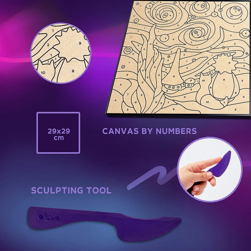 Kolorowanka z plasteliny według numerów ТМ ОКТО Noc Małego Księcia 11,4" x 11,4" cala 