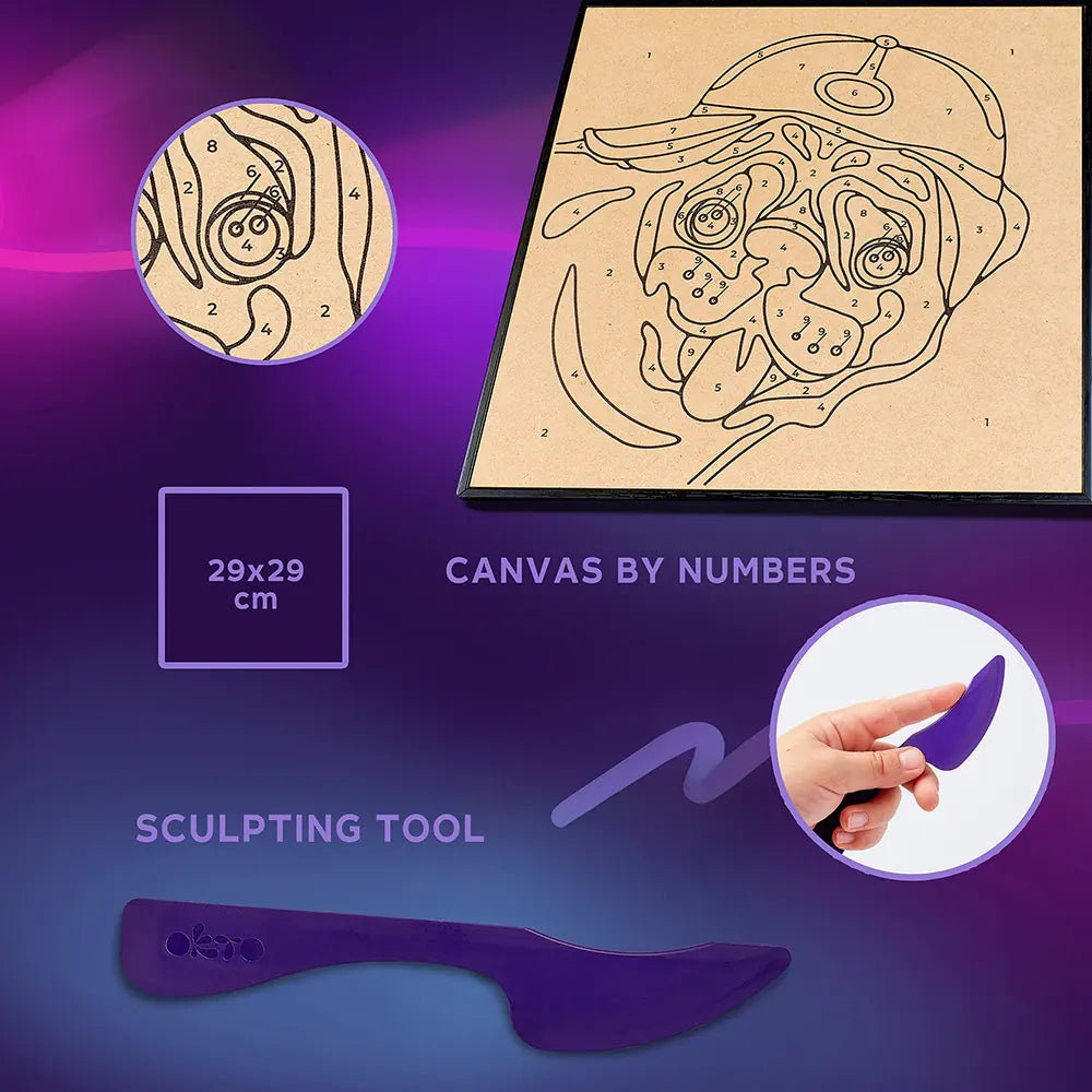 Kolorowanka z plasteliny według numerów ТМ ОКТО Pug Dog 11,4" x 11,4" cala 