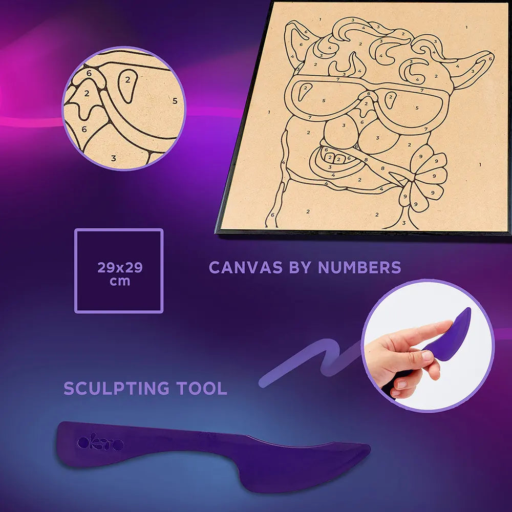 Kolorowanka z gliny według numerów ТМ ОКТО Lama 11,4" x 11,4" cala 