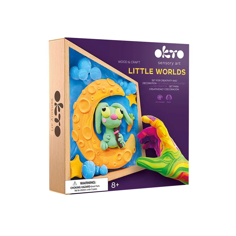 Zestaw DIY Wood&amp;Craft „Little Worlds” TM OKTO Bunny Moon 8,3" x 8,3" cala 