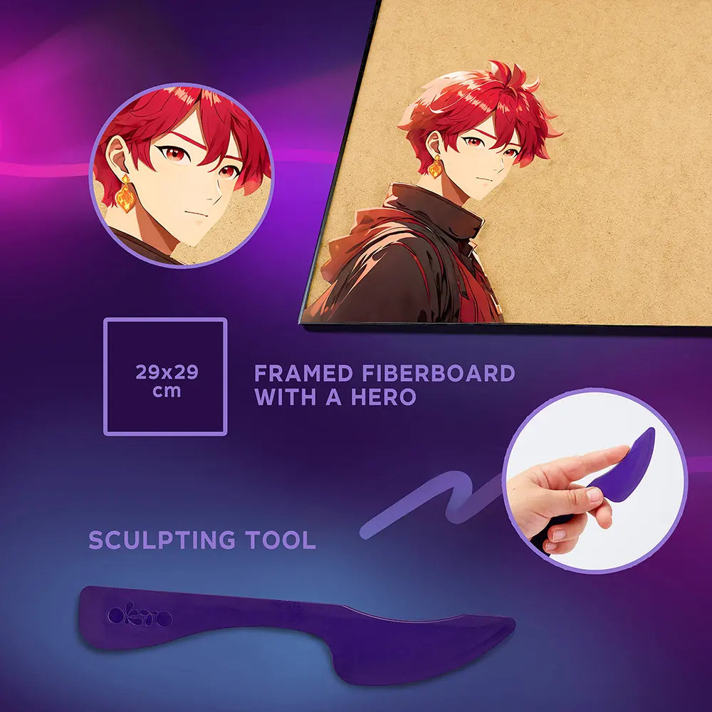 Zestaw do malowania 3D DIY „MANGA” Ogień 11,8" x 15,7" cala 