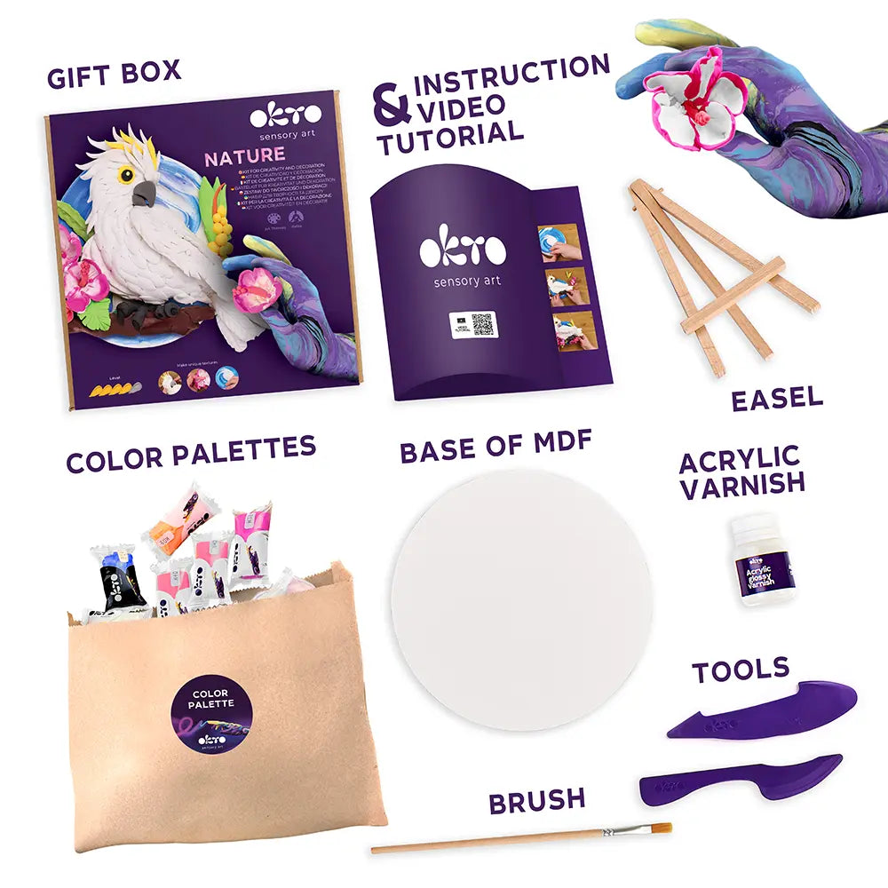 Zestaw kreatywny 3D „Natura” – Kakadu 8,3" x 8,3" cala