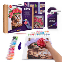 Zestaw do modelowania i malowania 3D TM OKTO &amp; Ideyka „Kot w wianku z kwiatów” 11,8" x 15,7" cala