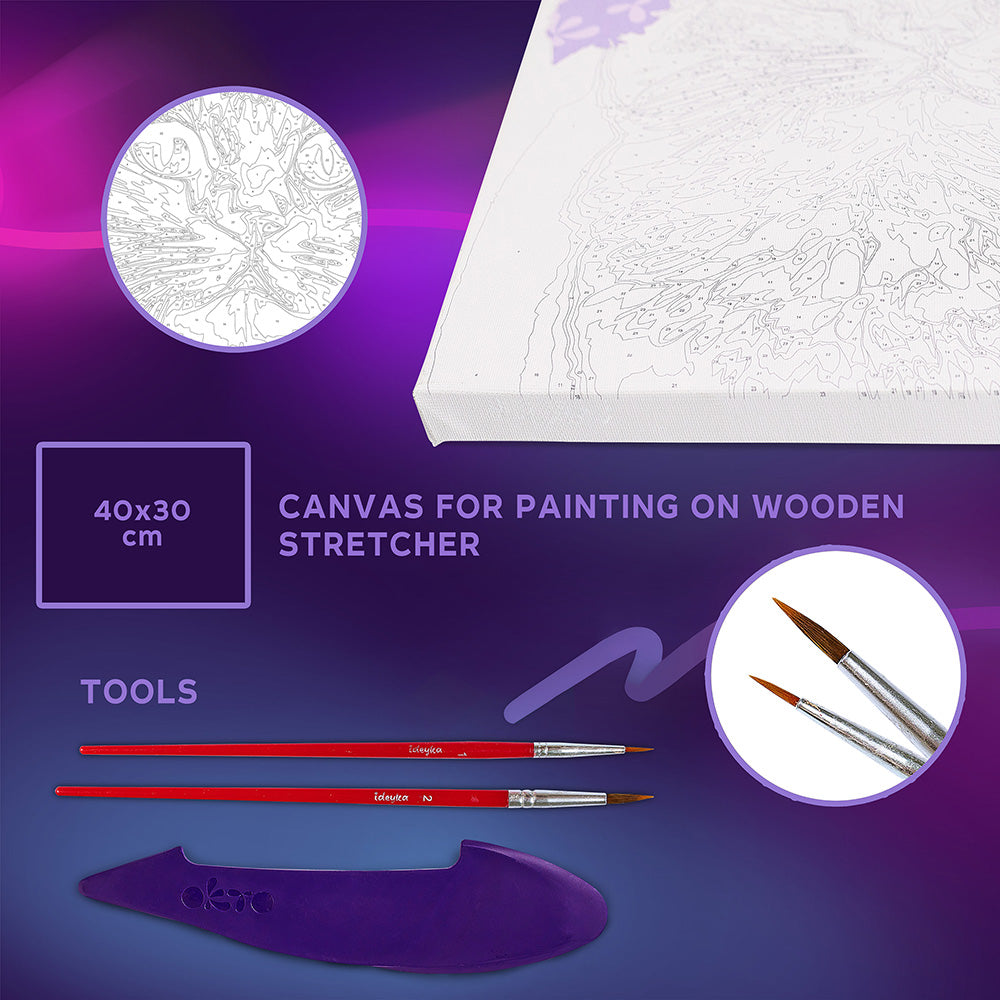 Zestaw do modelowania i malowania 3D TM OKTO &amp; Ideyka „Kot w wianku z kwiatów” 11,8" x 15,7" cala