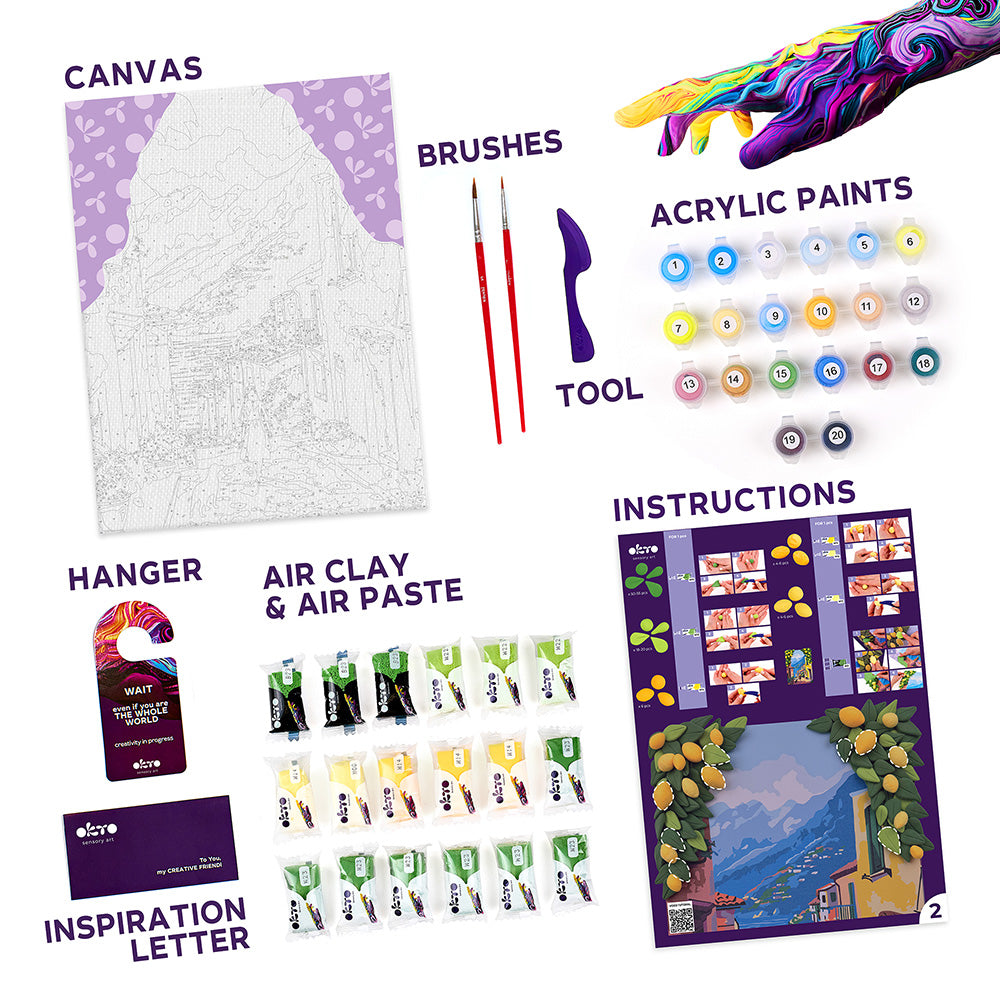 Zestaw do modelowania i malowania 3D TM OKTO &amp; Ideyka „Lemon weekend” 11,8" x 15,7" cala