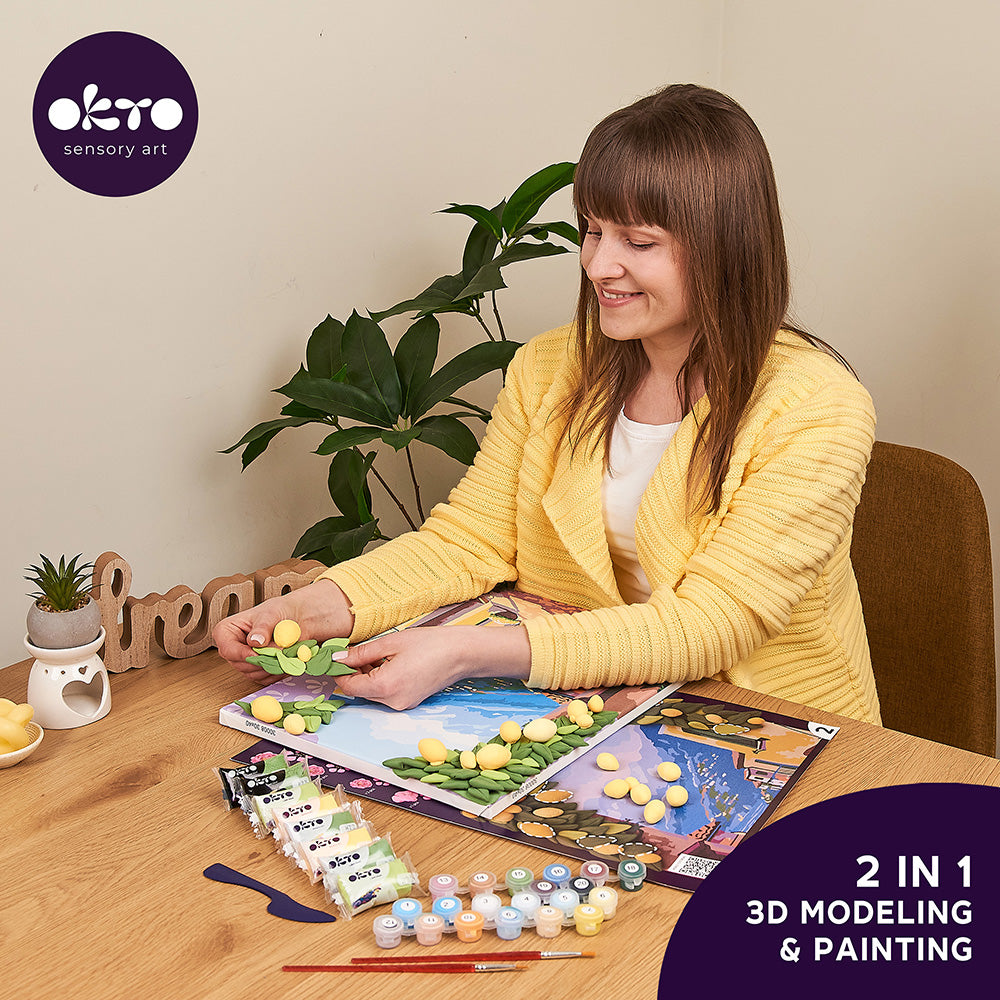 Zestaw do modelowania i malowania 3D TM OKTO &amp; Ideyka „Lemon weekend” 11,8" x 15,7" cala