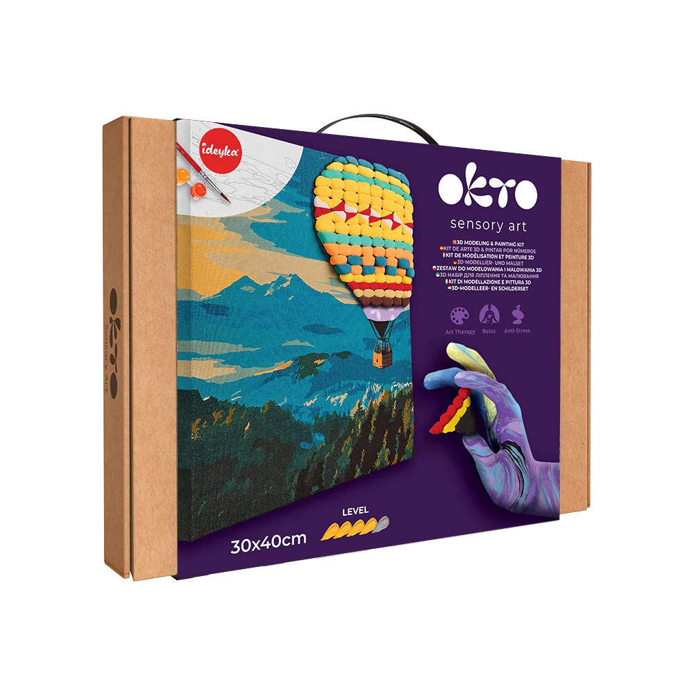 Zestaw do modelowania i malowania 3D TM OKTO &amp; Ideyka „Lot balonem na ogrzane powietrze” 11,8" x 15,7" cala